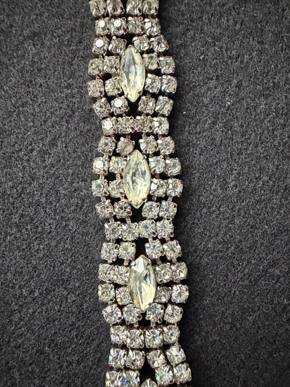 Vintage Rhinestone Tennis Bracelet - Silver Tone - Picture 2 of 6